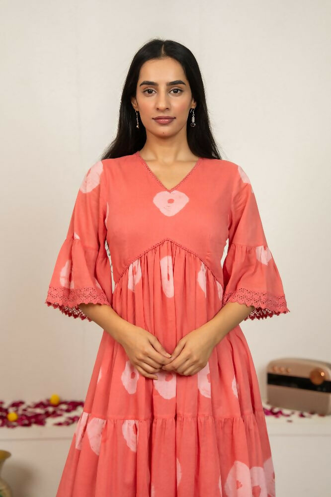 Joban Fashion Pink Tie & Dye Cotton Dress