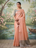 Anaita Peach Tissue Saree With Blouse