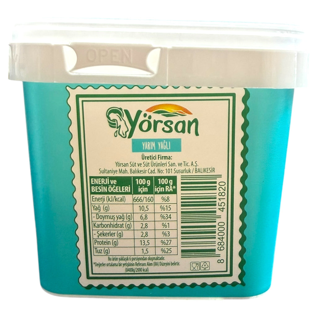 Yorsan Hulf White Cheese 400g - Creamy Flavor, Perfect for Dishes and Snacking