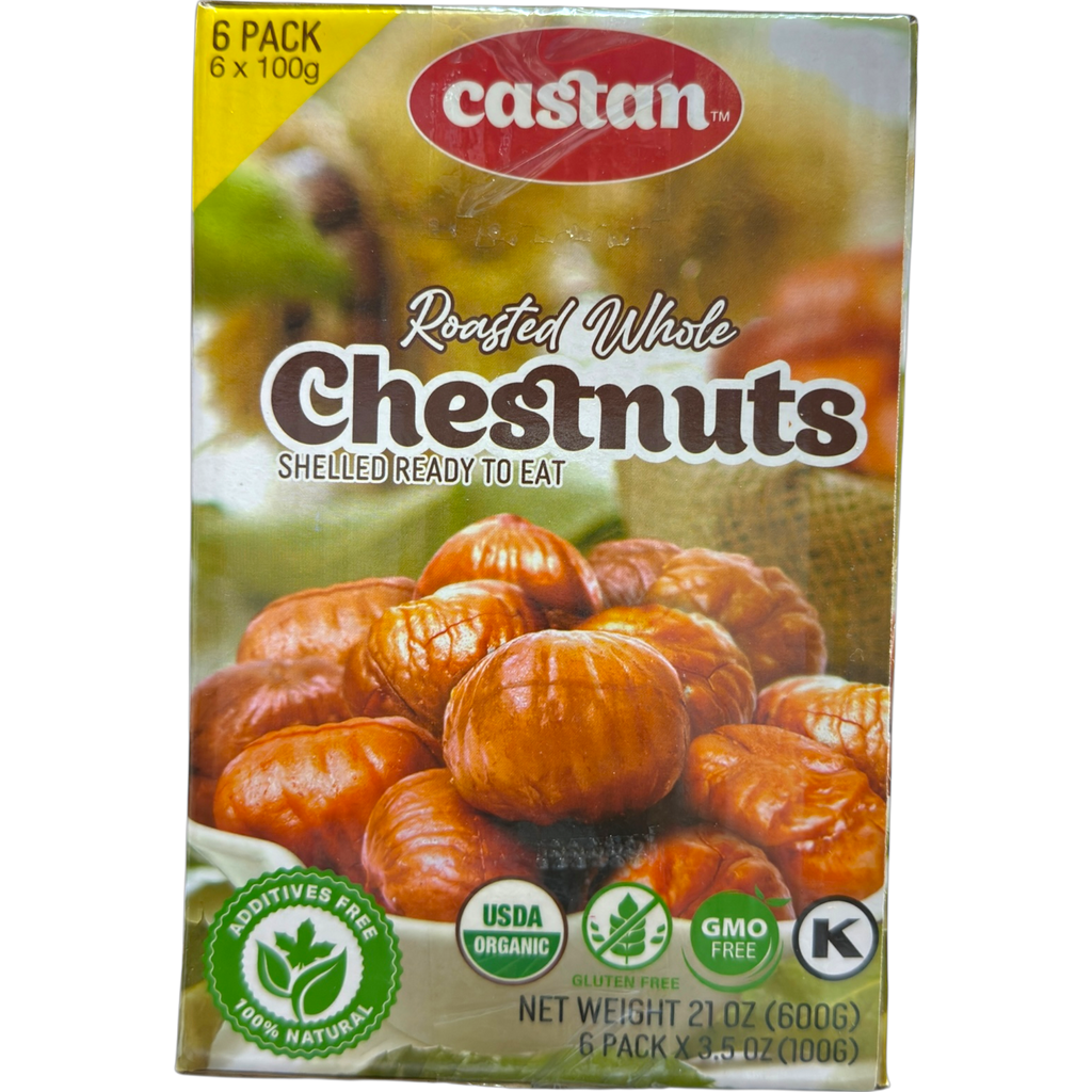 Castan Roasted Whole Chestnuts Snack – 6 Pack