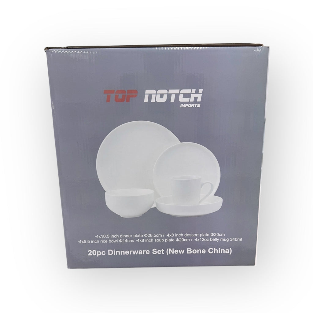 Top Notch White Dinnerware Set – 16 Piece Service for Four