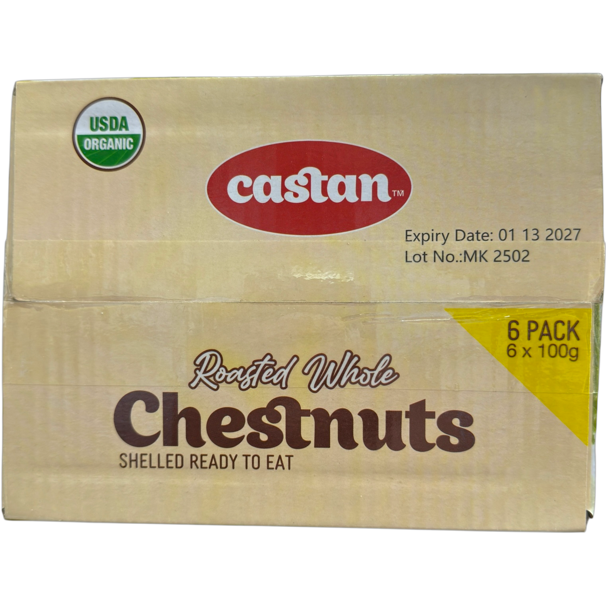 Castan Roasted Whole Chestnuts Snack – 6 Pack