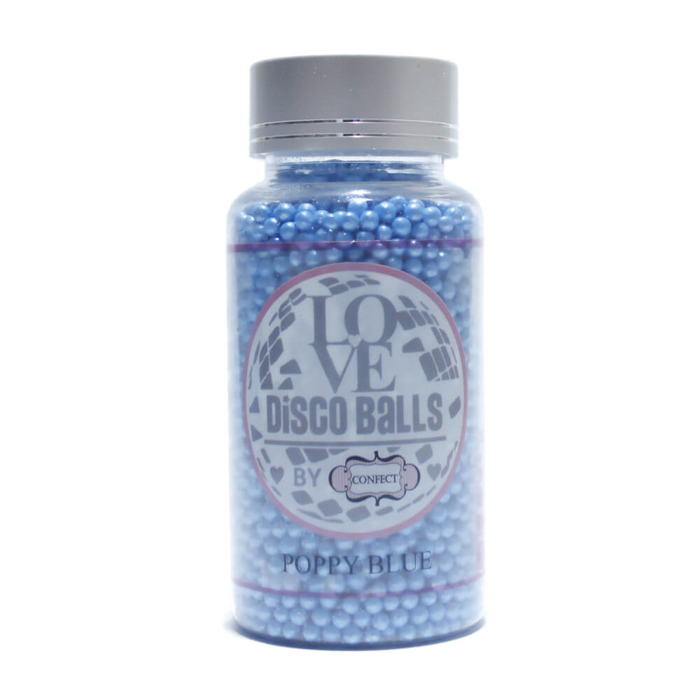 Confect Poppy Blue Disco Balls Sprinkles 3 MM