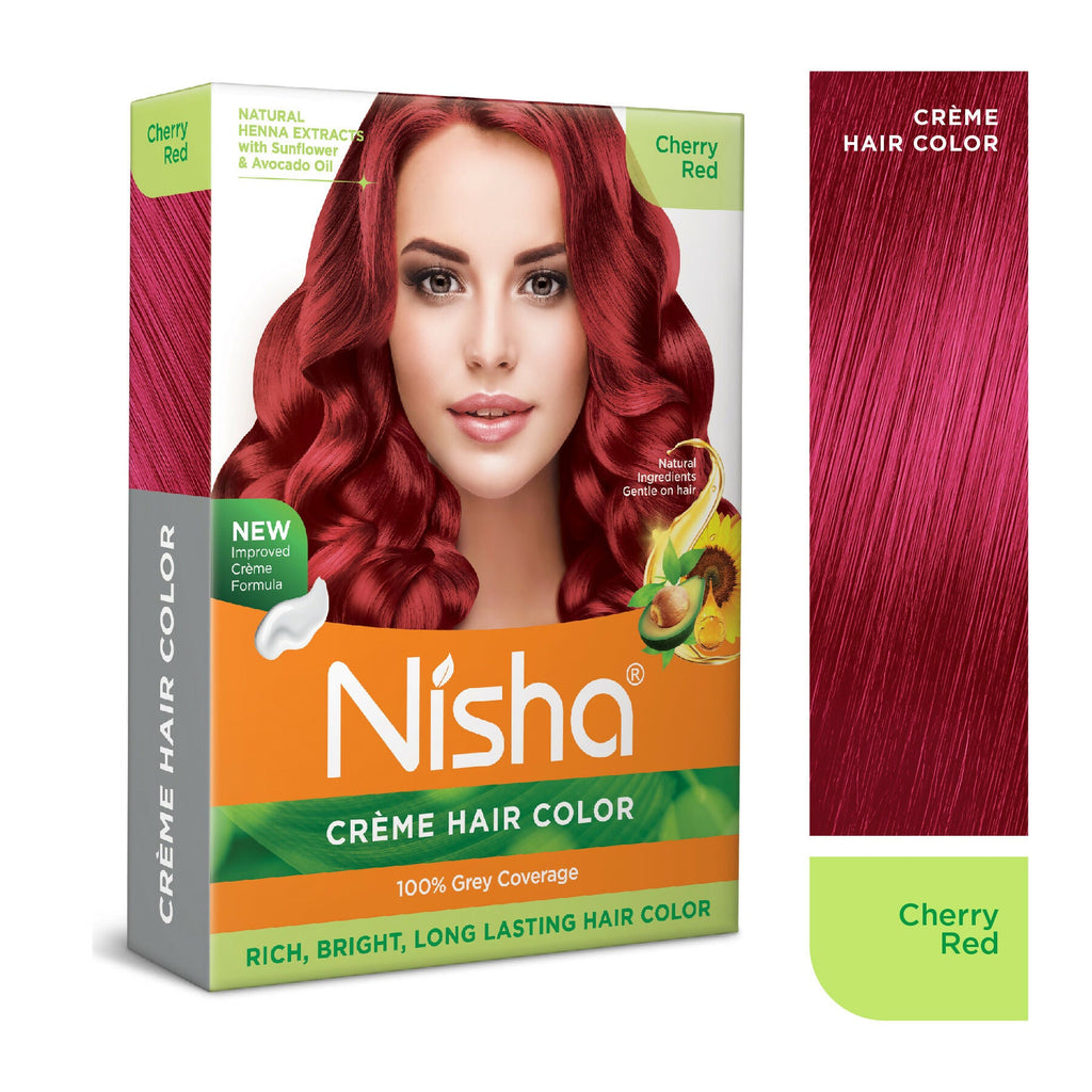 Nisha Creme Hair Color for Women - Cherry Red