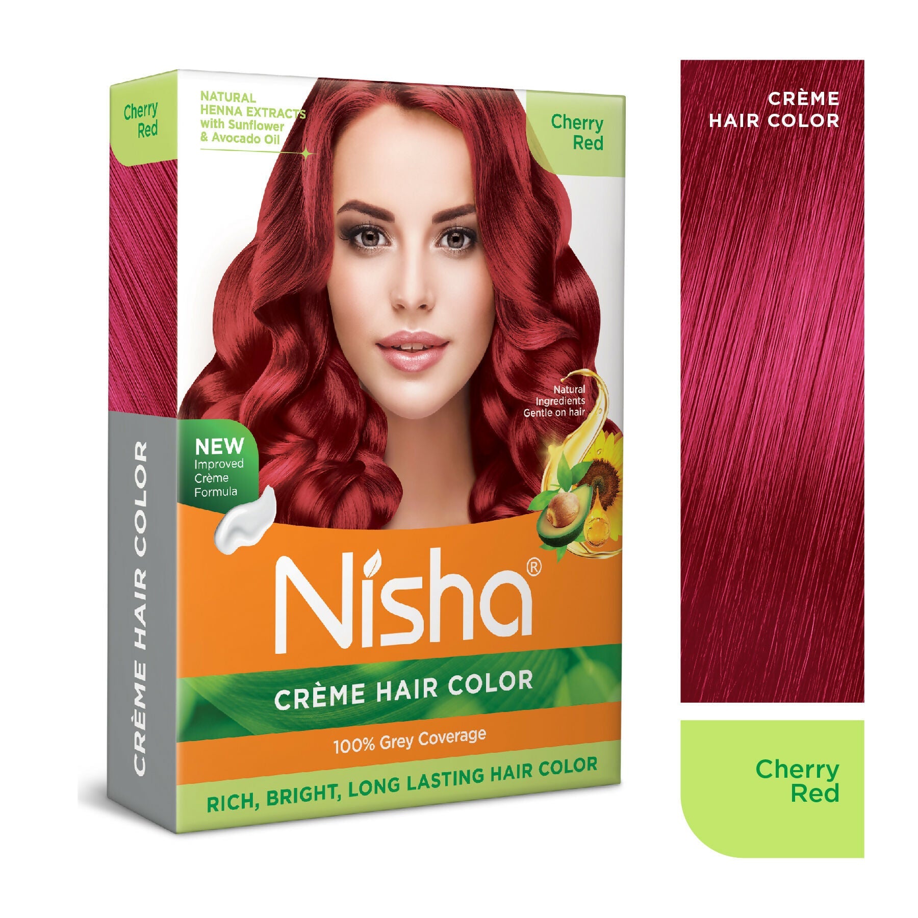 Nisha Creme Hair Color for Women - Cherry Red