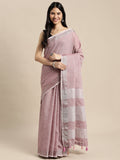 Anaita Purple Linen Saree With Blouse