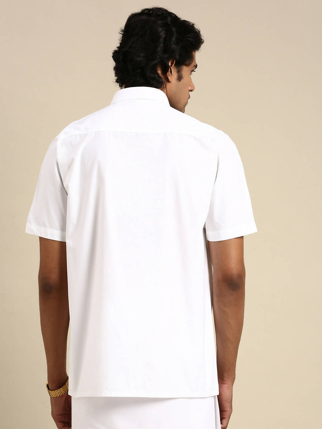 Ramraj Cotton Mens Half Sleeve Formal 100 % Cotton White Shirt