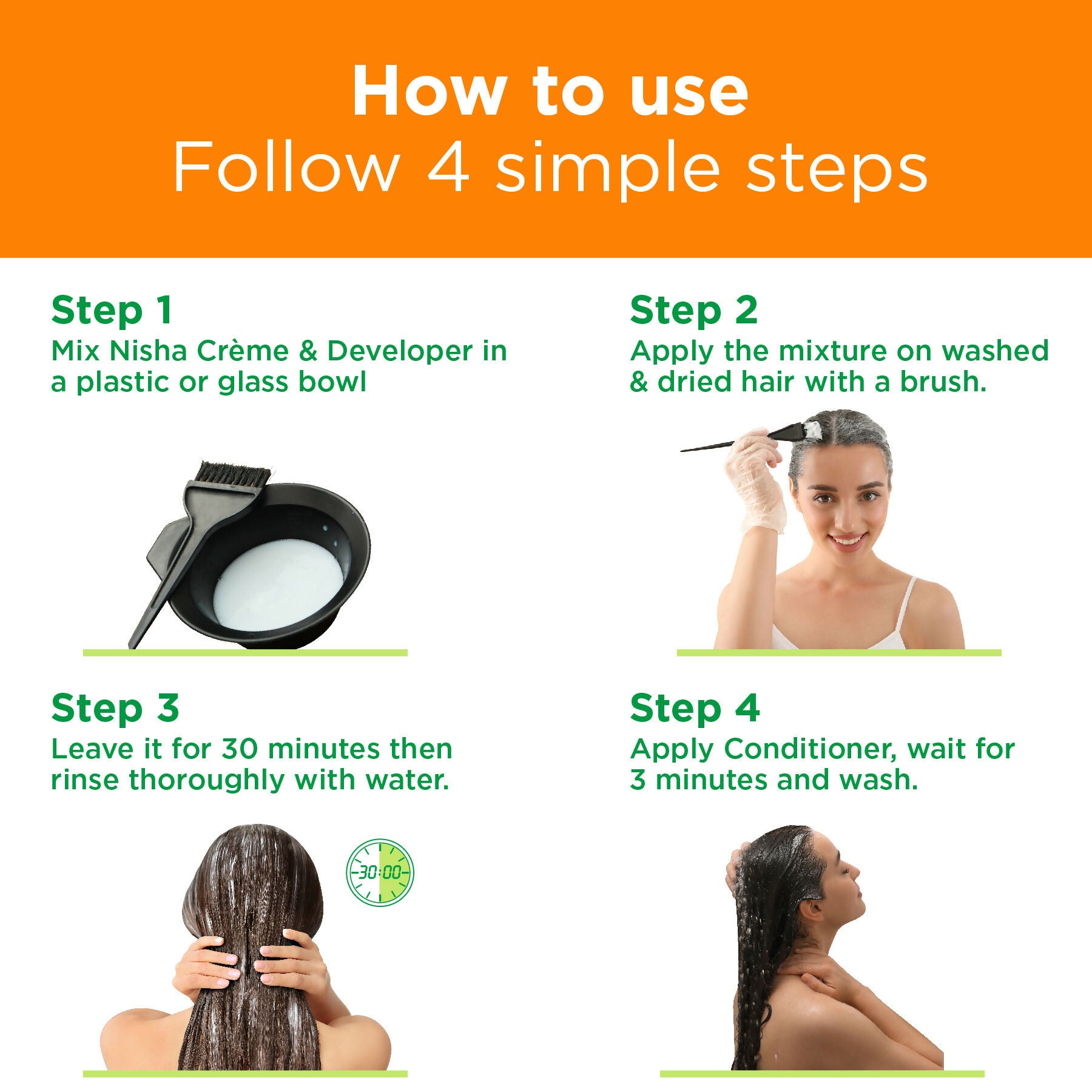 Nisha Creme Hair Color for Women & Men - Original Black