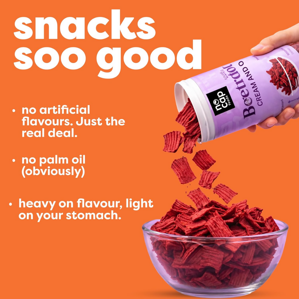 Nocap foods Zero Guilt Healthy Beetroot Chips - Cream&Onion