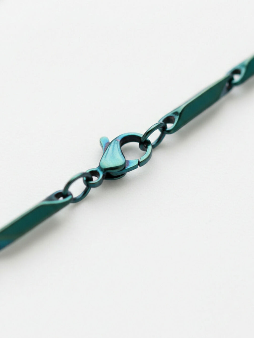 NVR Men's Handcrafted Green Rhodium Plated Chain