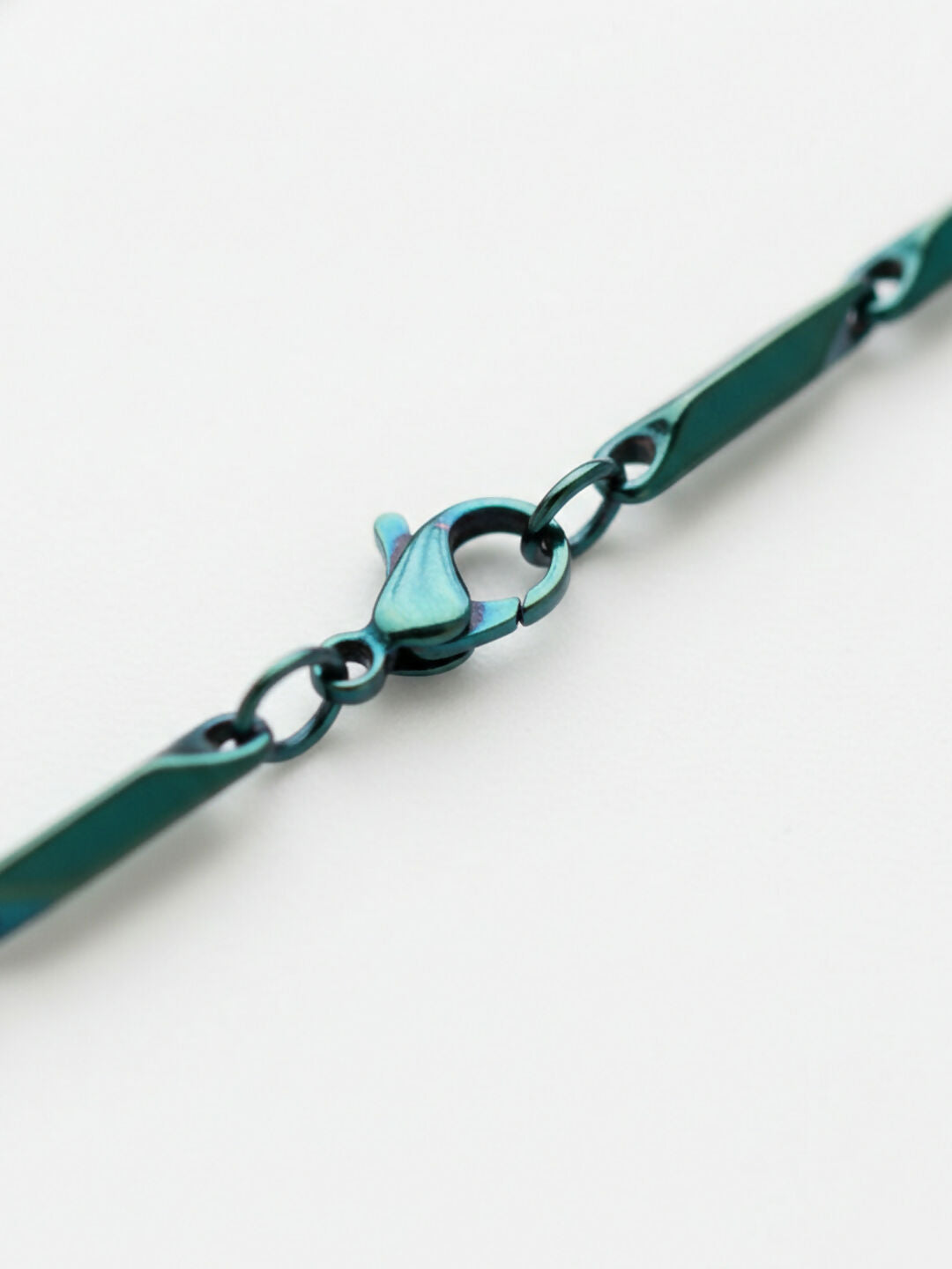 NVR Men's Handcrafted Green Rhodium Plated Chain
