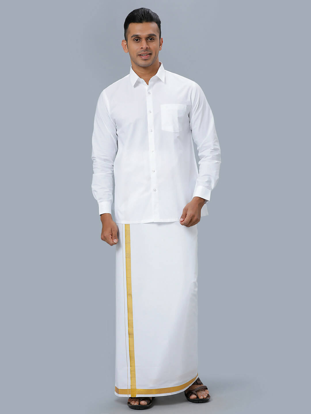 Ramraj Cotton Mens Full Sleeve Formal 100 % Cotton White Shirt