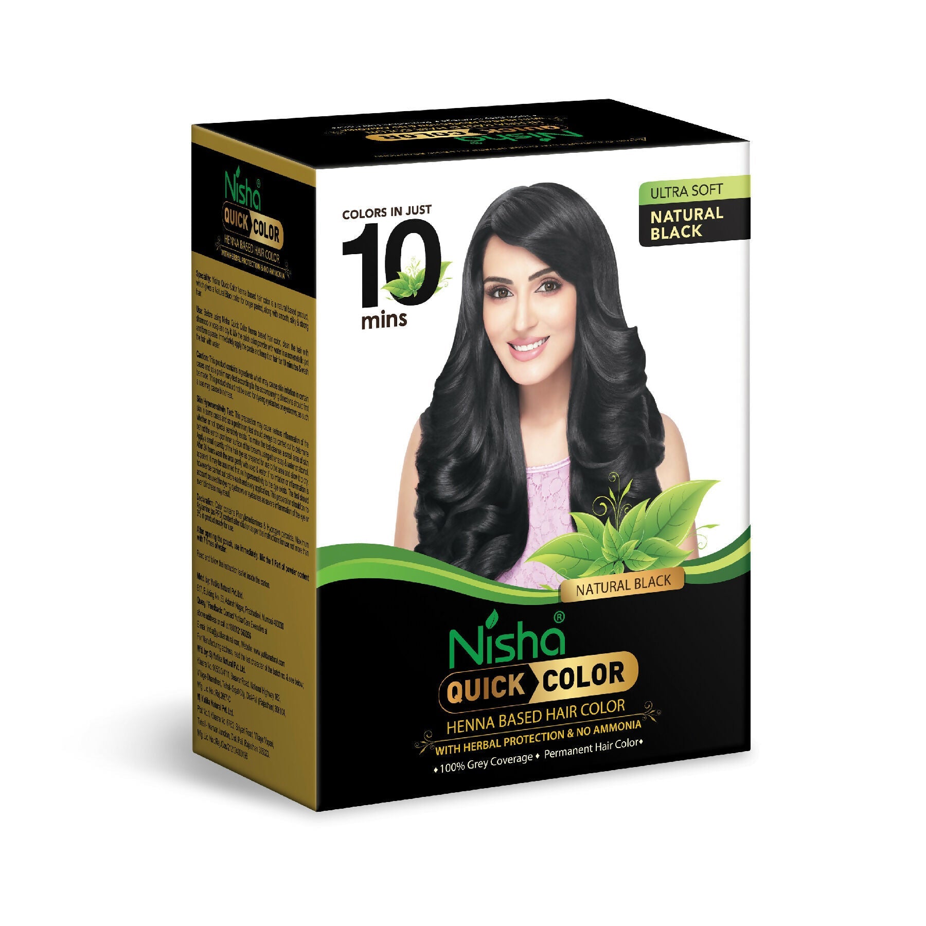 Nisha Quick Color Henna-Based Hair Color-Natural Black