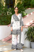 Anaita White Chinon Readymade Sharara Suit with Embroidery Work