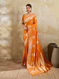 Shree Shyam Fashion Orange Silk Blend Saree