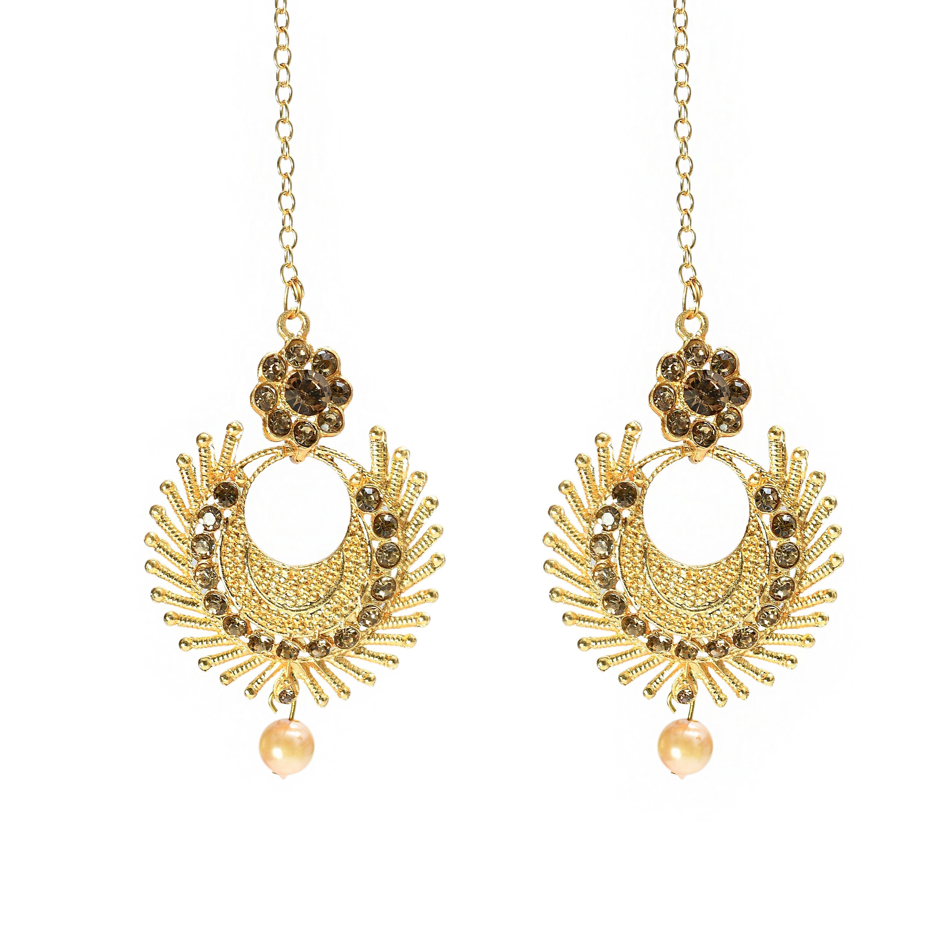 Mominos Fashion Johar Kamal Gold-Polished Brass Finish Long Necklace For Women (Golden)