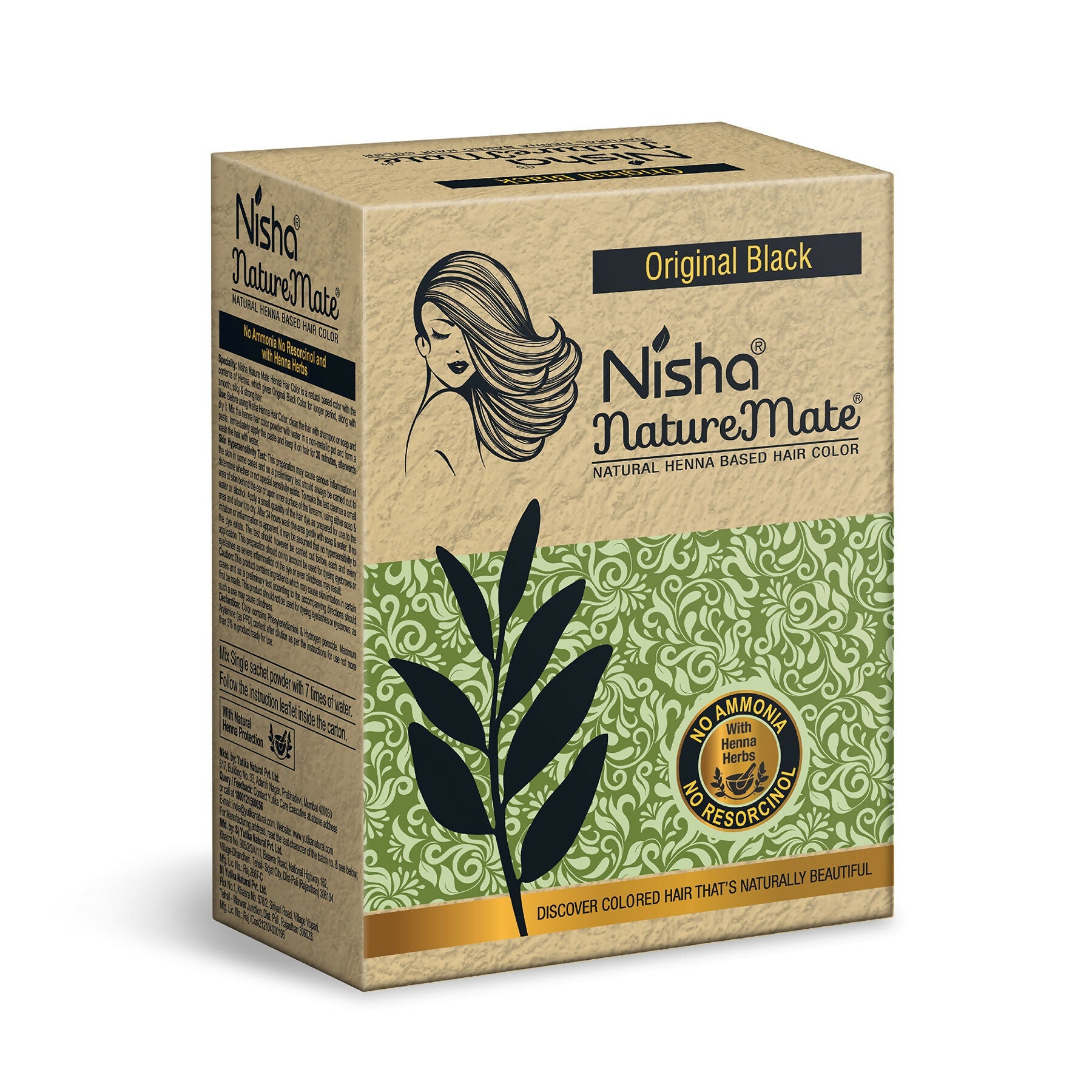 Nisha Naturemate Natural Henna-Based Hair Color - Original Black