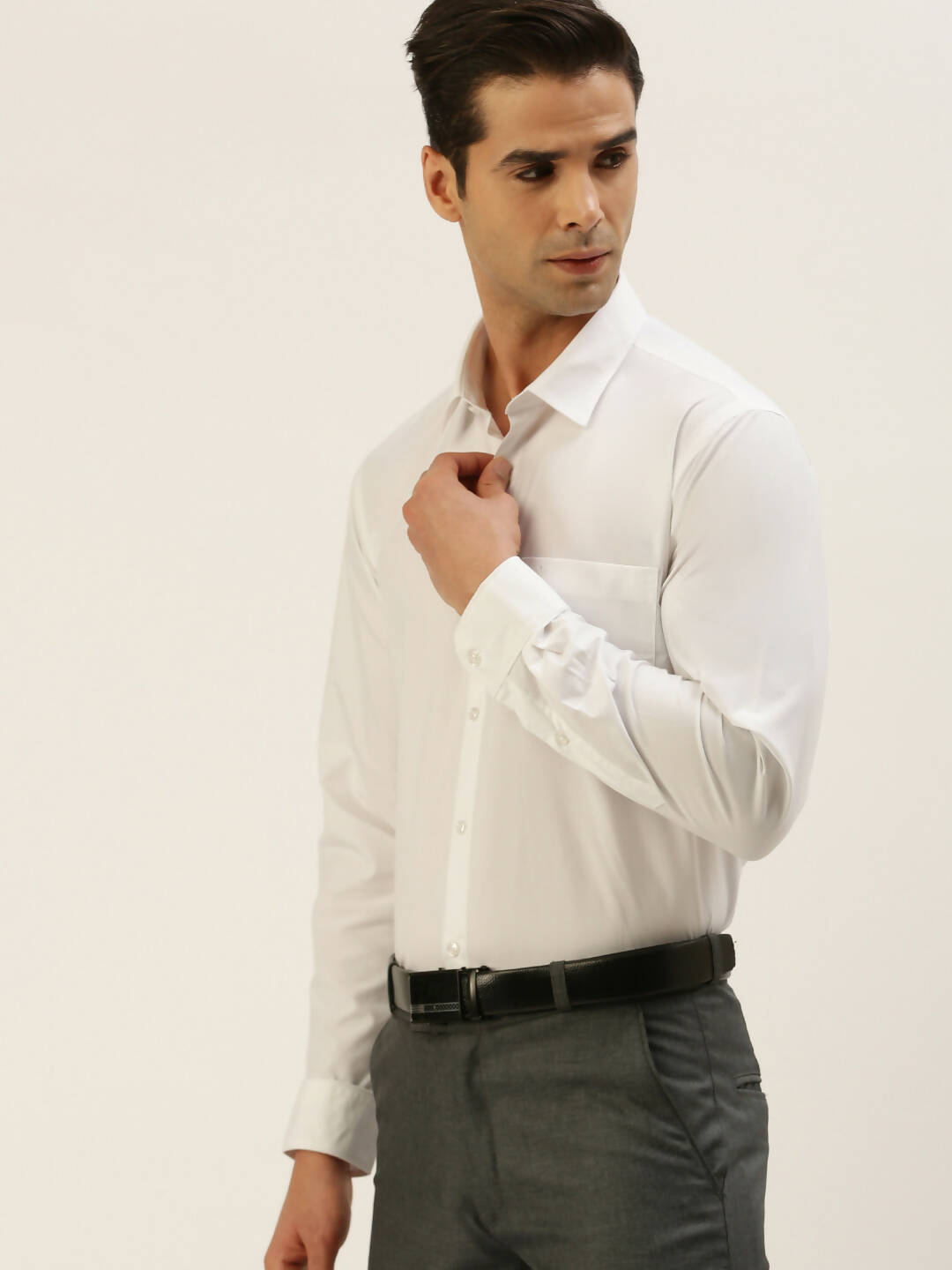 Ramraj Cotton Mens Full Sleeve Formal 100 % Cotton White Shirt