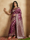 Shree Shyam Fashion Purple Silk Blend Saree