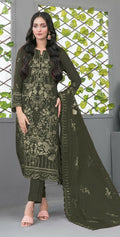 Anaita Mehendi Fox Georgette Semi Stiutched Suit with Embroidery Sequence Work