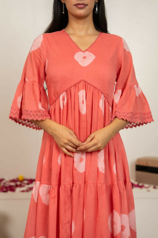 Joban Fashion Pink Tie & Dye Cotton Dress