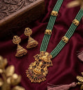 Jewel City Traditional Handcrafted Gold-Plated Long Haram Necklace Set with Pearls & Lakshmi Pendant | Ethnic Bridal Jewelry