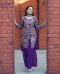 Teeya Creation Purple Color Tapeta Silk Embroidery Work Party Wear Palazzo Set