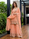 Teeya Creation Fenta Faux Georgette Multi Thread Work Wedding Wear Sharara Set