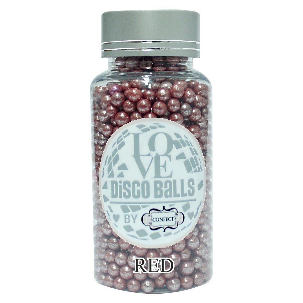 Confect Red Disco Balls Sprinkles 6 MM