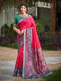 Anaita Red Soft Silk Saree With Floral Printed Work With Blouse