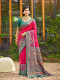 Anaita Red Soft Silk Saree With Floral Printed Work With Blouse