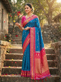 Shree Shyam Fashion Blue Soft Silk Saree
