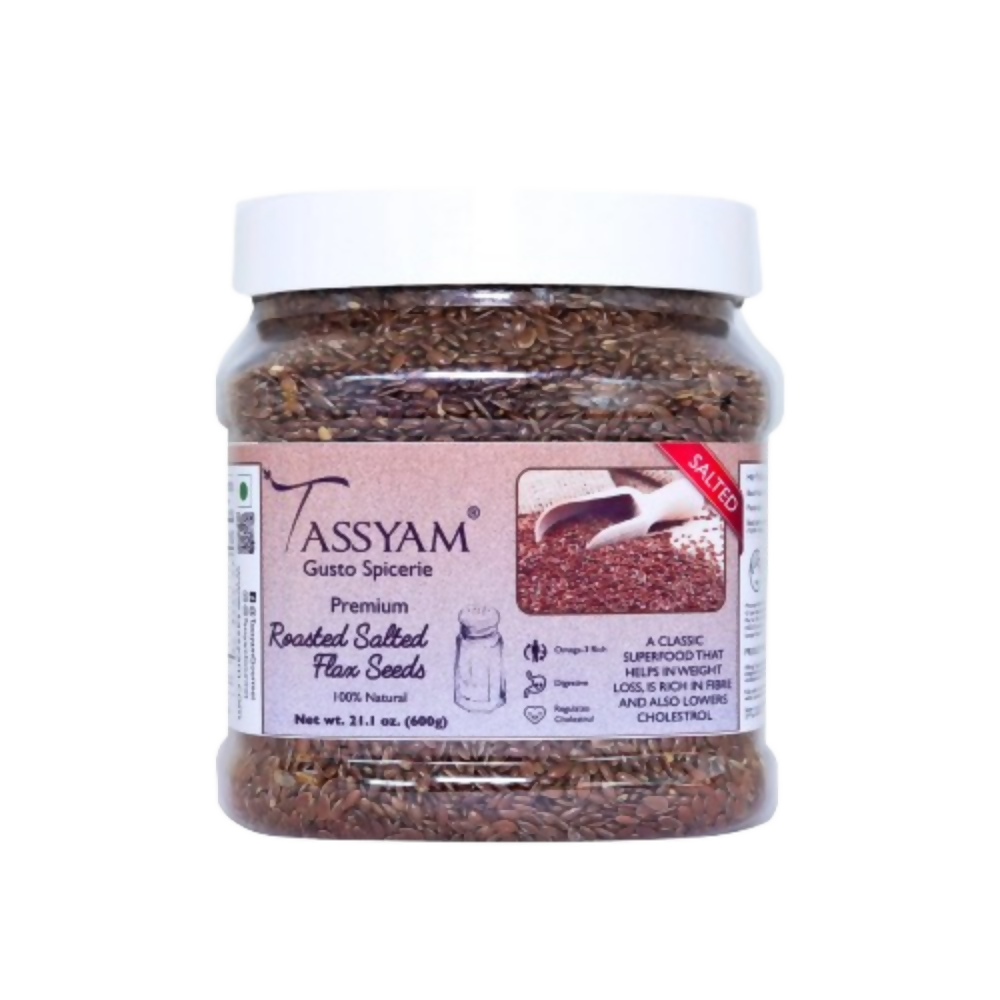 Tassyam Organics Salted Flax Seeds - Jar
