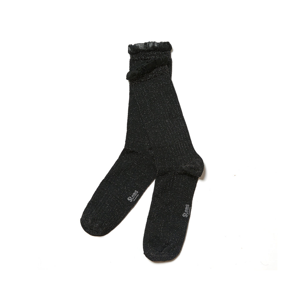 Soft Ruffle Metallic Socks
