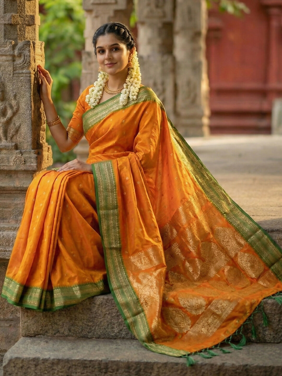 Shree Shyam Fashion Mustard Soft Silk Saree