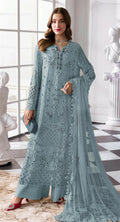 Anaita Blue Fox Georgette Suit With Khatli & Sequence Work