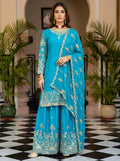 Joban Fashion Sky Silk Embroidered Sharara Set