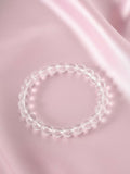 NVR White Crystal Beaded Bracelet for Men & Women