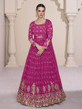 Myra Rani Georgette and Chinon Silk Gown Style Party Wear Suit