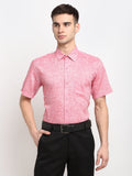 Jainish Red Men's Solid Cotton Half Sleeves Formal Shirt ( SF 783Red )