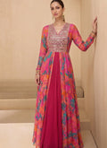 Vegaa Fashion Multicolor Real Mirraw Georgette Gown Suit