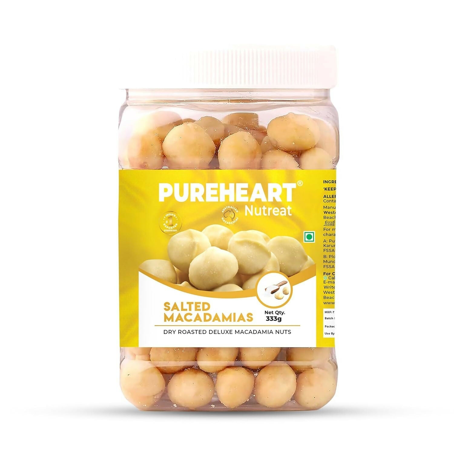 Pureheart Nutreat Salted Macadamia|Premium Dry Roasted Macadamia Nuts