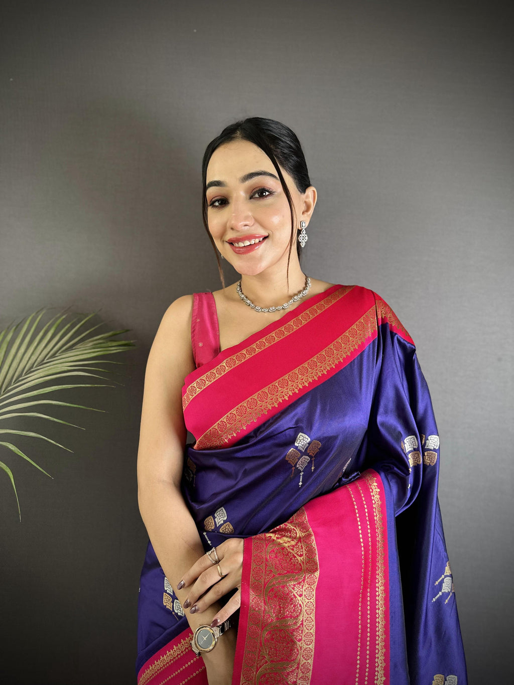 Sonakshi Women'S Blue Premium Soft Silk Zari Woven Traditional Saree With Blouse