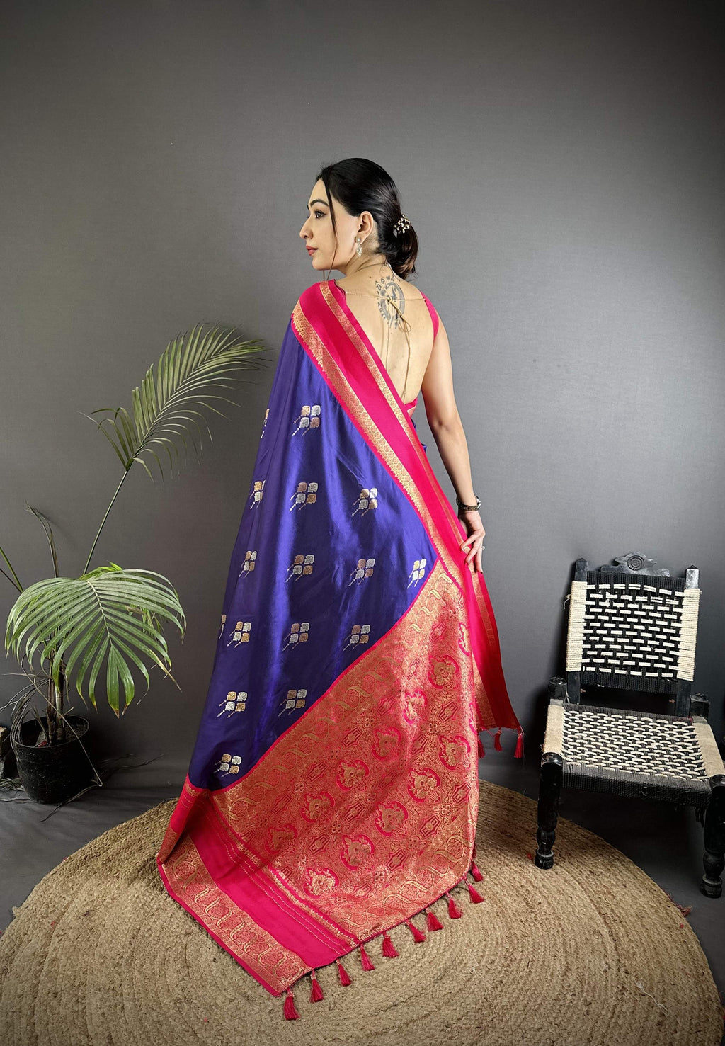 Sonakshi Women'S Blue Premium Soft Silk Zari Woven Traditional Saree With Blouse