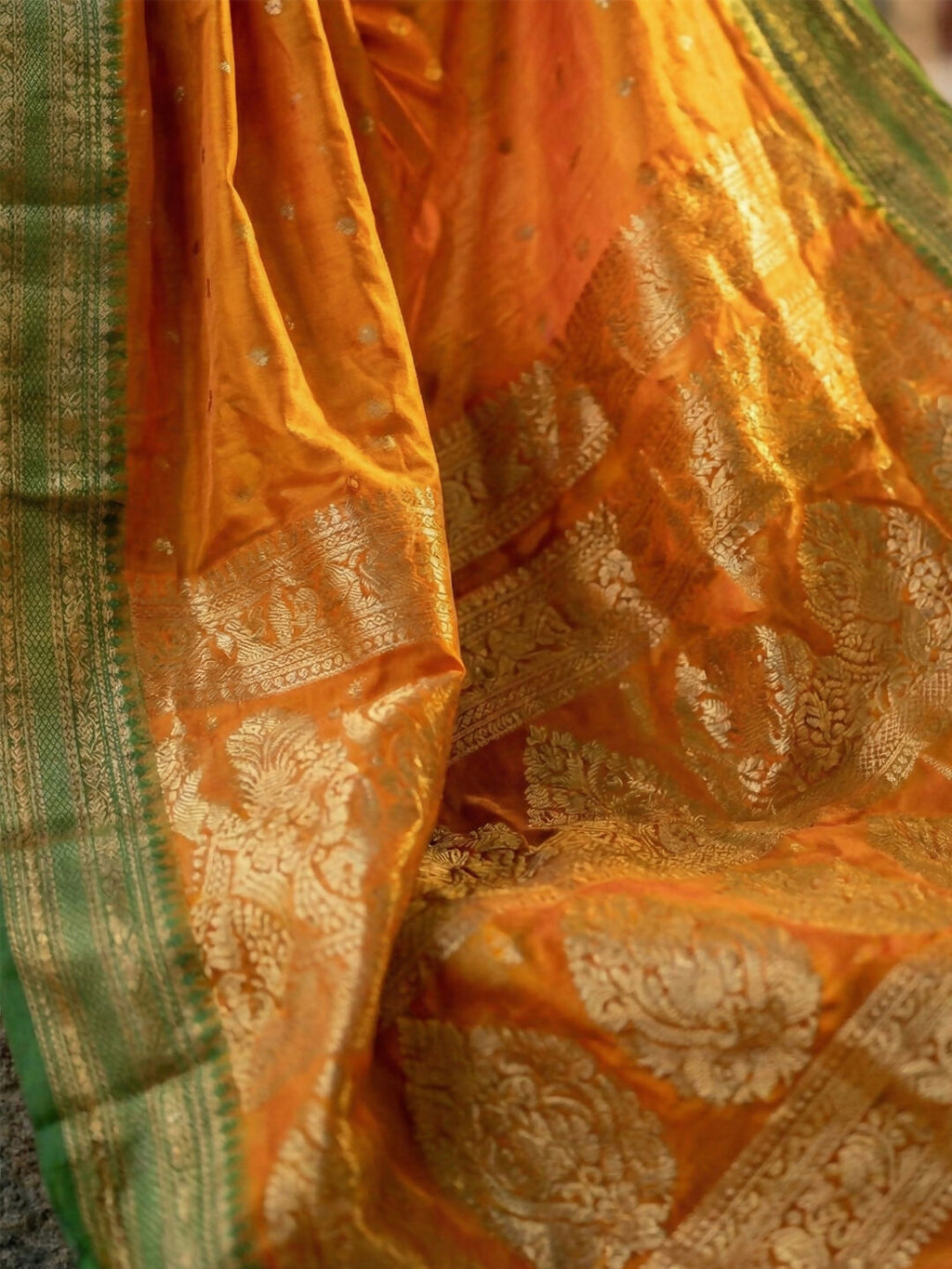 Shree Shyam Fashion Mustard Soft Silk Saree