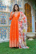 Lehenga Mart Designer Anarkali Suit With Kurta Palazzo Dupatta For Women-Fanta