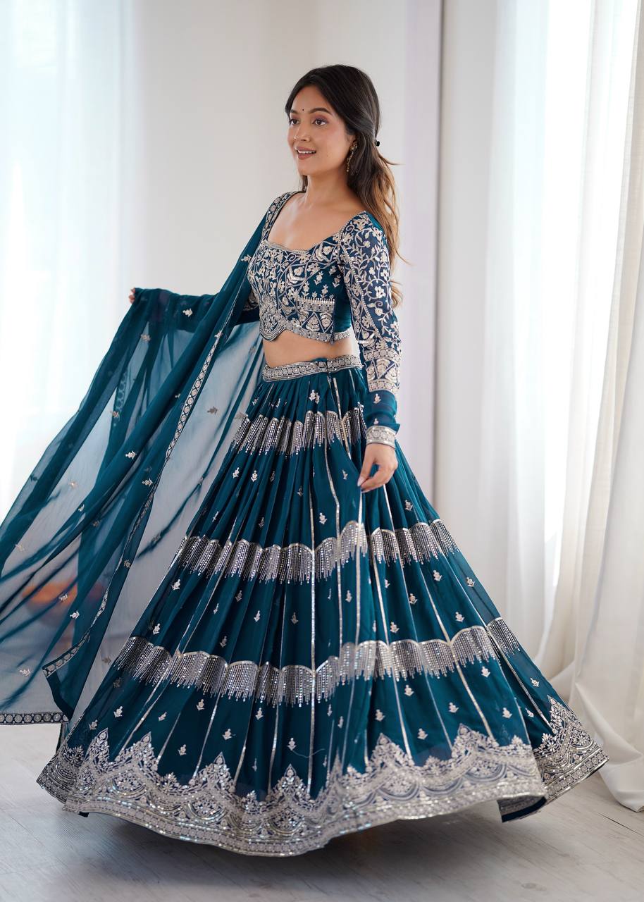 Lehenga Mart Gorgeous Lehenga Choli For Wedding-Blue