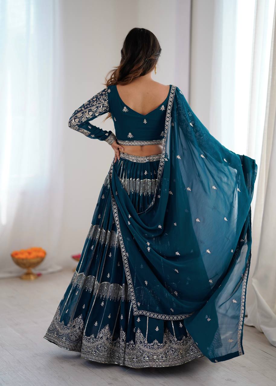Lehenga Mart Gorgeous Lehenga Choli For Wedding-Blue