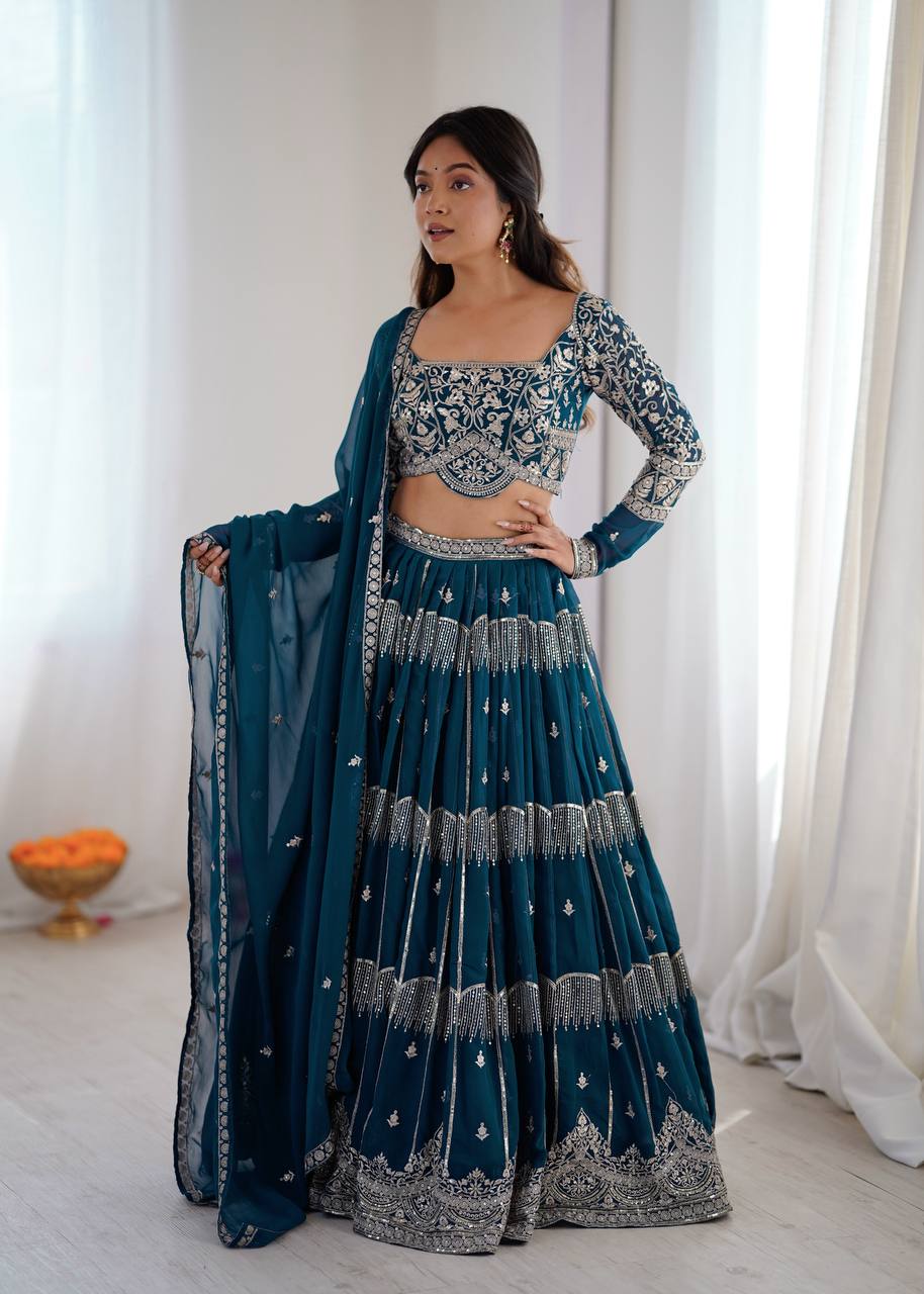 Lehenga Mart Gorgeous Lehenga Choli For Wedding-Blue
