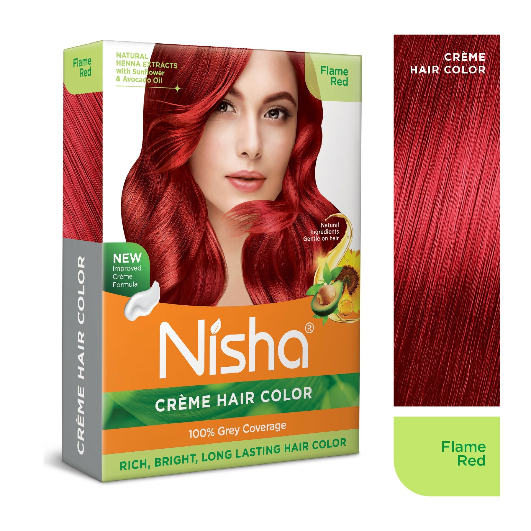 Nisha Creme Hair Color for Women - Flame Red